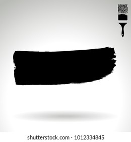 Black brush stroke and texture. Grunge vector abstract hand - painted element. Underline and border design.