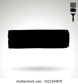 Black brush stroke and texture. Grunge vector abstract hand - painted element. Underline and border design.