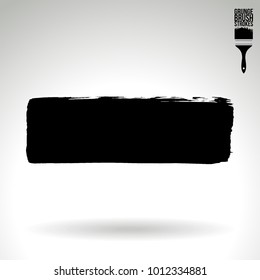 Black brush stroke and texture. Grunge vector abstract hand - painted element. Underline and border design.