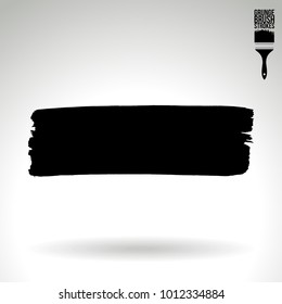 Black brush stroke and texture. Grunge vector abstract hand - painted element. Underline and border design.