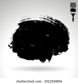 Black brush stroke and texture. Grunge vector abstract hand - painted element. Underline and border design.