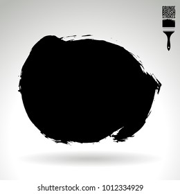 Black brush stroke and texture. Grunge vector abstract hand - painted element. Underline and border design.