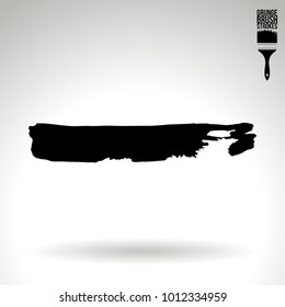 Black brush stroke and texture. Grunge vector abstract hand - painted element. Underline and border design.