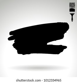 Black brush stroke and texture. Grunge vector abstract hand - painted element. Underline and border design.