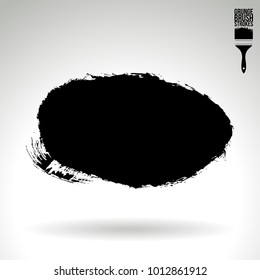 Black brush stroke and texture. Grunge vector abstract hand - painted element. Underline and border design.