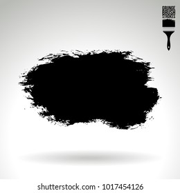 Black brush stroke and texture. Grunge vector abstract hand - painted element. Underline and border design.