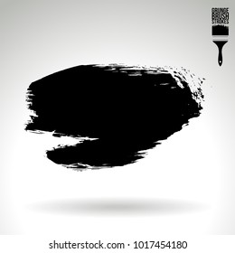 Black brush stroke and texture. Grunge vector abstract hand - painted element. Underline and border design.