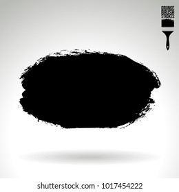 Black brush stroke and texture. Grunge vector abstract hand - painted element. Underline and border design.
