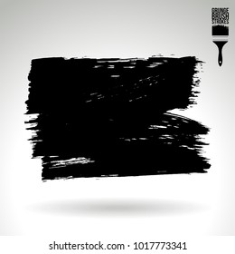 Black brush stroke and texture. Grunge vector abstract hand - painted element. Underline and border design.
