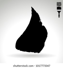 Black brush stroke and texture. Grunge vector abstract hand - painted element. Underline and border design.
