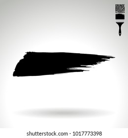 Black brush stroke and texture. Grunge vector abstract hand - painted element. Underline and border design.