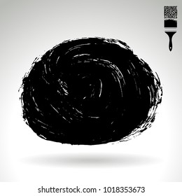 Black brush stroke and texture. Grunge vector abstract hand - painted element. Underline and border design.