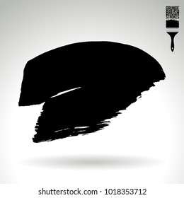Black brush stroke and texture. Grunge vector abstract hand - painted element. Underline and border design.