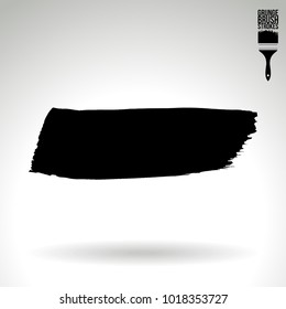 Black brush stroke and texture. Grunge vector abstract hand - painted element. Underline and border design.