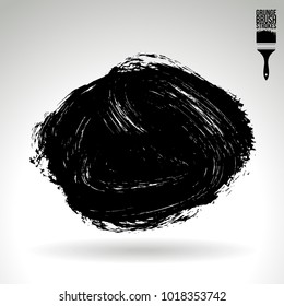 Black brush stroke and texture. Grunge vector abstract hand - painted element. Underline and border design.