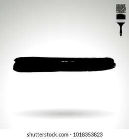 Black brush stroke and texture. Grunge vector abstract hand - painted element. Underline and border design.