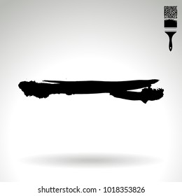 Black brush stroke and texture. Grunge vector abstract hand - painted element. Underline and border design.