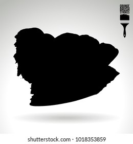 Black brush stroke and texture. Grunge vector abstract hand - painted element. Underline and border design.