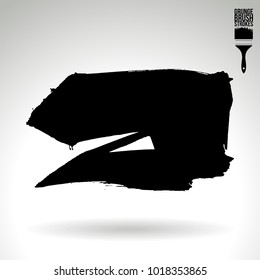 Black brush stroke and texture. Grunge vector abstract hand - painted element. Underline and border design.