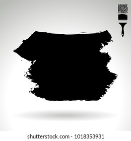 Black brush stroke and texture. Grunge vector abstract hand - painted element. Underline and border design.