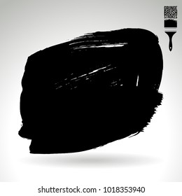 Black brush stroke and texture. Grunge vector abstract hand - painted element. Underline and border design.