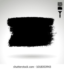 Black brush stroke and texture. Grunge vector abstract hand - painted element. Underline and border design.