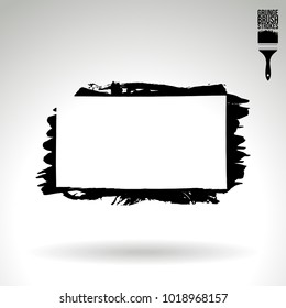 Black brush stroke and texture. Grunge vector abstract hand - painted element. Underline and border design.