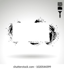Black brush stroke and texture. Grunge vector abstract hand - painted element. Underline and border design.