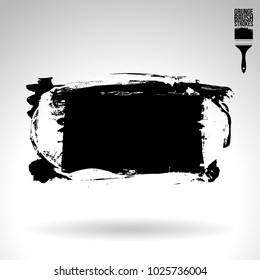 Black brush stroke and texture. Grunge vector abstract hand - painted element. Underline and border design.