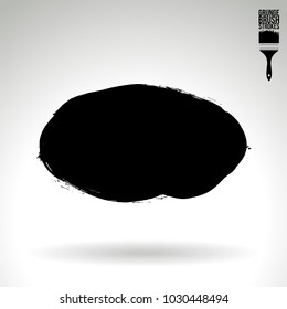 Black brush stroke and texture. Grunge vector abstract hand - painted element. Underline and border design.