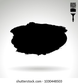 Black brush stroke and texture. Grunge vector abstract hand - painted element. Underline and border design.