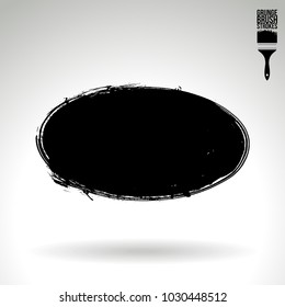 Black brush stroke and texture. Grunge vector abstract hand - painted element. Underline and border design.