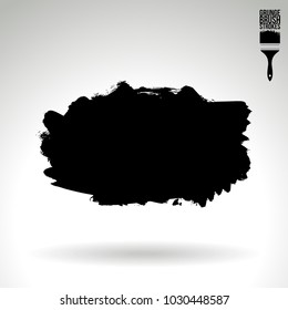 Black brush stroke and texture. Grunge vector abstract hand - painted element. Underline and border design.
