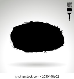 Black brush stroke and texture. Grunge vector abstract hand - painted element. Underline and border design.