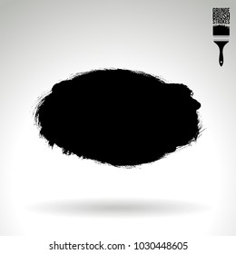 Black brush stroke and texture. Grunge vector abstract hand - painted element. Underline and border design.