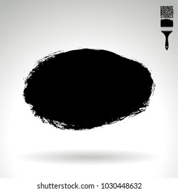 Black brush stroke and texture. Grunge vector abstract hand - painted element. Underline and border design.