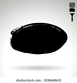 Black brush stroke and texture. Grunge vector abstract hand - painted element. Underline and border design.