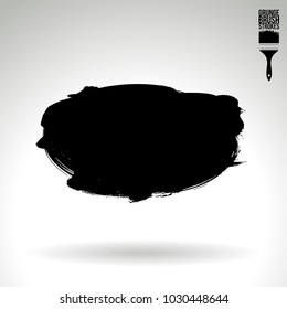 Black brush stroke and texture. Grunge vector abstract hand - painted element. Underline and border design.