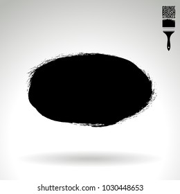 Black brush stroke and texture. Grunge vector abstract hand - painted element. Underline and border design.