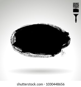 Black brush stroke and texture. Grunge vector abstract hand - painted element. Underline and border design.