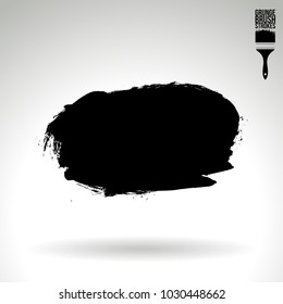 Black brush stroke and texture. Grunge vector abstract hand - painted element. Underline and border design.