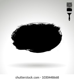 Black brush stroke and texture. Grunge vector abstract hand - painted element. Underline and border design.
