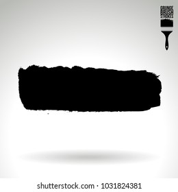 Black brush stroke and texture. Grunge vector abstract hand - painted element. Underline and border design.