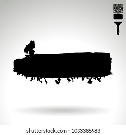 Black brush stroke and texture. Grunge vector abstract hand - painted element. Underline and border design.