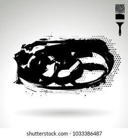 Black brush stroke and texture. Grunge vector abstract hand - painted element. Underline and border design.