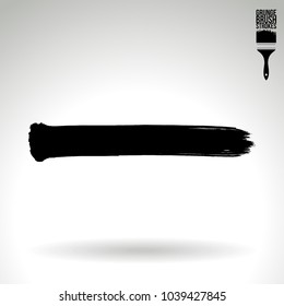 Black brush stroke and texture. Grunge vector abstract hand - painted element. Underline and border design.