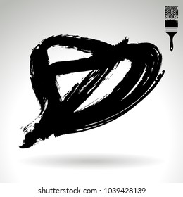 Black brush stroke and texture. Grunge vector abstract hand - painted element. Underline and border design.