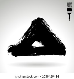 Black brush stroke and texture. Grunge vector abstract hand - painted element. Underline and border design.