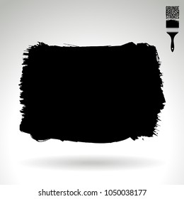 Black brush stroke and texture. Grunge vector abstract hand - painted element. Underline and border design.