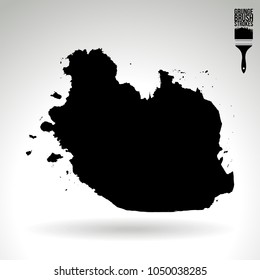 Black brush stroke and texture. Grunge vector abstract hand - painted element. Underline and border design.